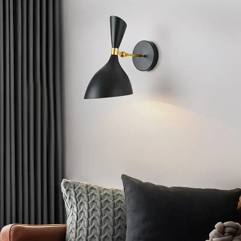 Modern black and brass industrial wall lamp with matte finish ideal for living room decorbites black white nordic style
