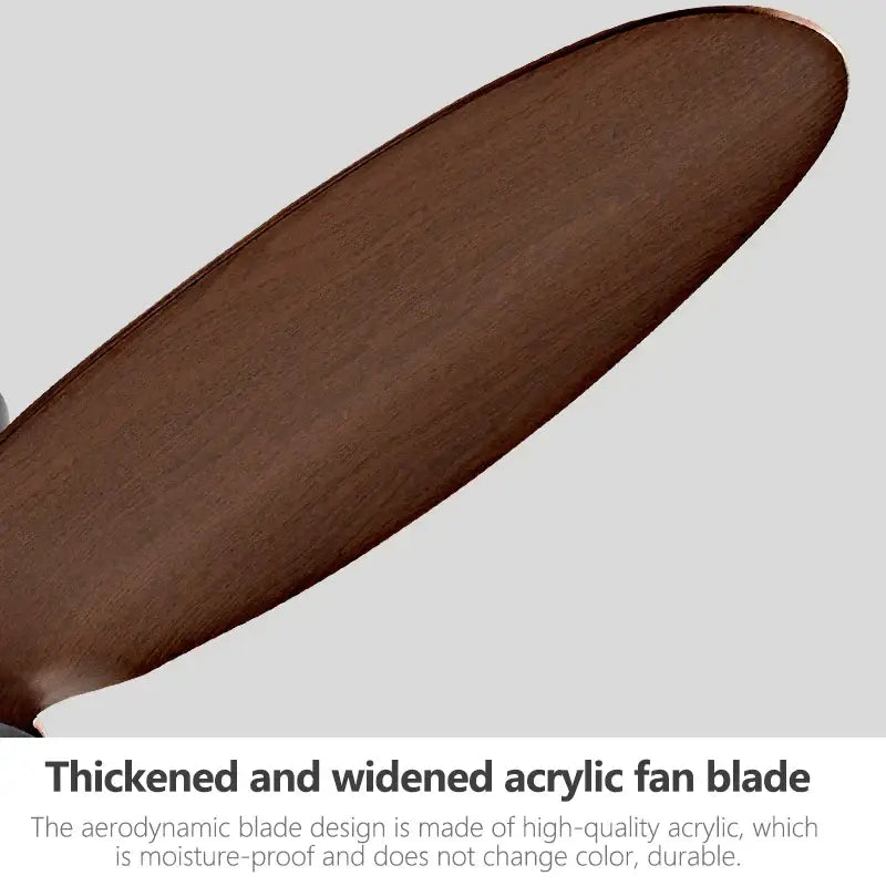 Dark brown thickened acrylic fan blade with wood grain finish for decorbites black modern ceiling fan with remote control