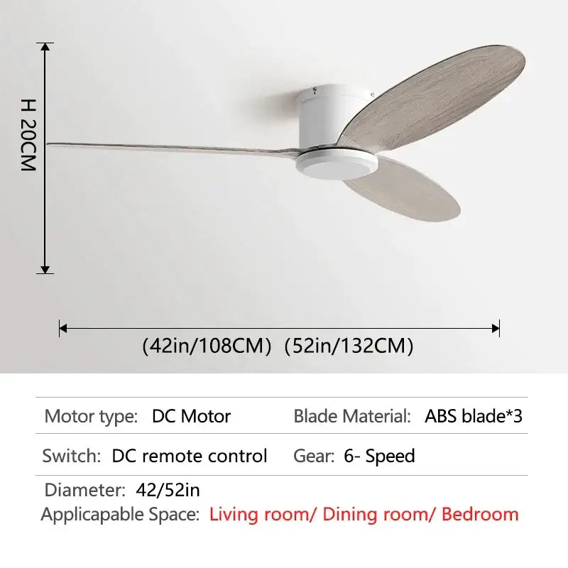 Modern decorbites black and brown ceiling fan with remote control features three light gray abs blades and white housing