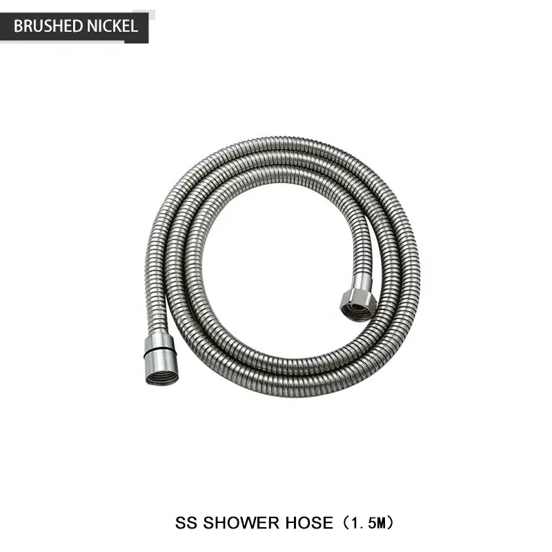 Brushed nickel stainless steel shower hose 1.5 meters with flexible design for modern black and brushed golden handheld shower head
