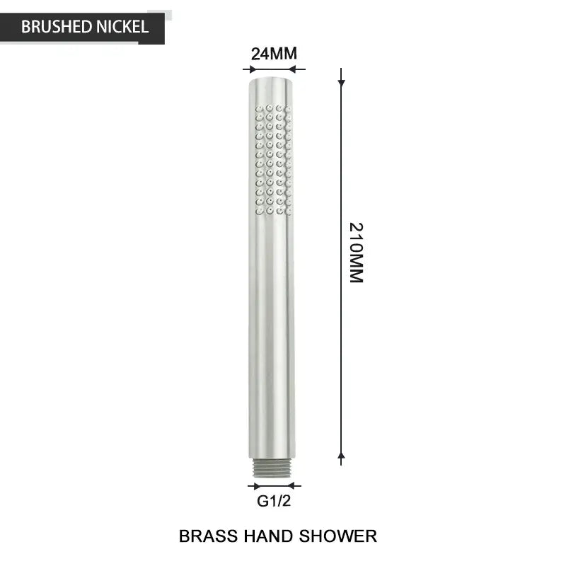 Modern black and brushed golden handheld shower head with brushed nickel brass textured spray face and g1/2 connection