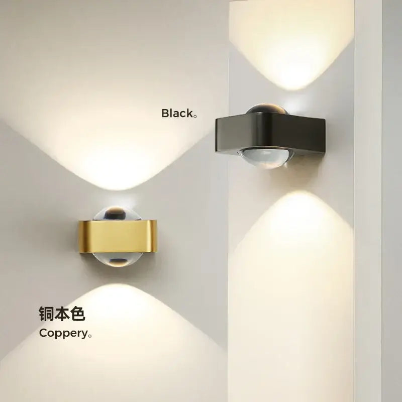 Modern black and copper bedroom wall lamp with glass dome features a minimalist led sconce and integrated motion sensor for decorbites copper bedroom wall