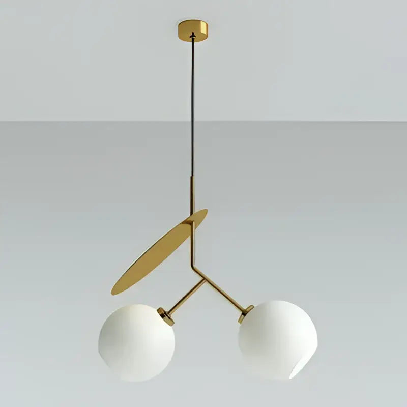 Modern black and crimson decorbites glass cherry pendant light with gold-toned frame and white glass shades for dining room