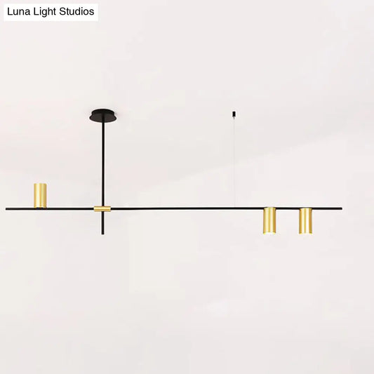 Modern Black and Gold Chandelier with Cross Arm Design – Stylish Living Room Hanging Light