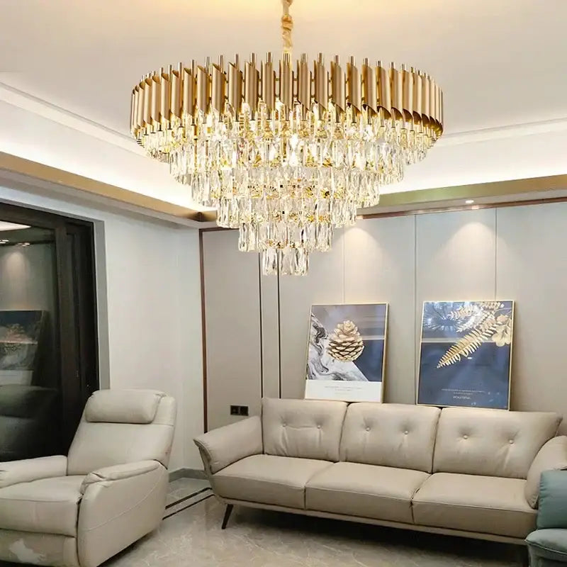Modern black and gold crystal pendant chandelier with cascading crystal droplets and metallic rods for dining room decorbites crystal pendant