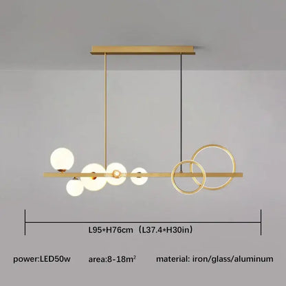 Modern black and gold glass ball pendant chandelier with spherical glass globes and intersecting circular rings decorbites glass ball