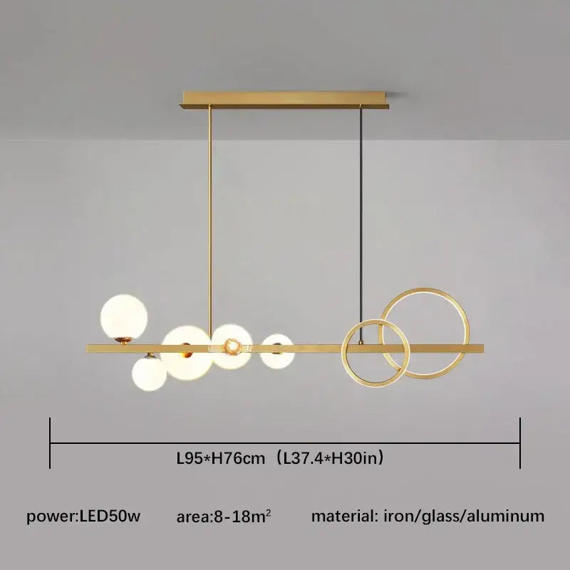 Modern black and gold glass ball pendant chandelier with spherical glass globes and intersecting circular rings decorbites glass ball
