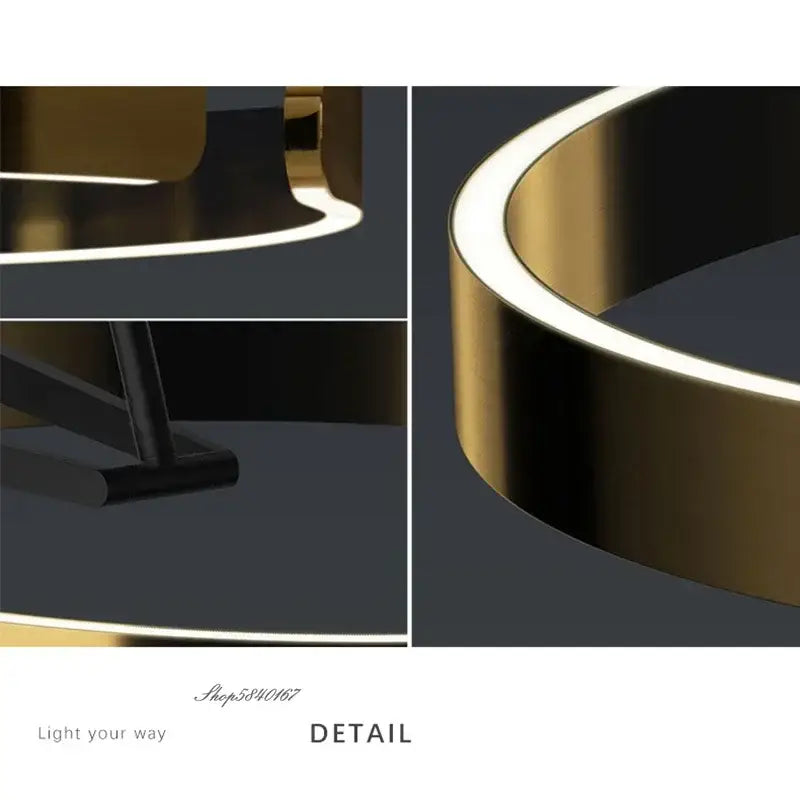 Modern black and gold led floor lamp with gold-toned circular led light fixture and integrated illumination for living room