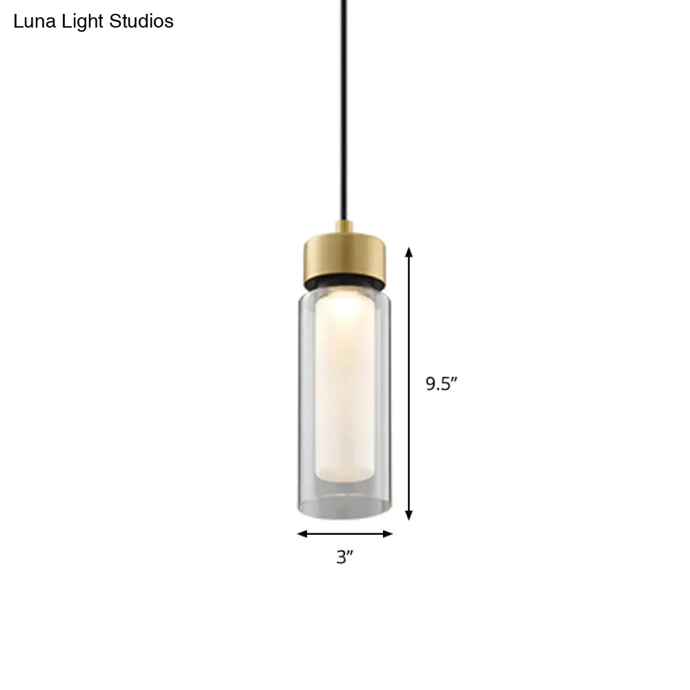 مصباح LED حديث باللونين الأسود والذهبي مع غطاء زجاجي شفاف - مجموعة Simplicity