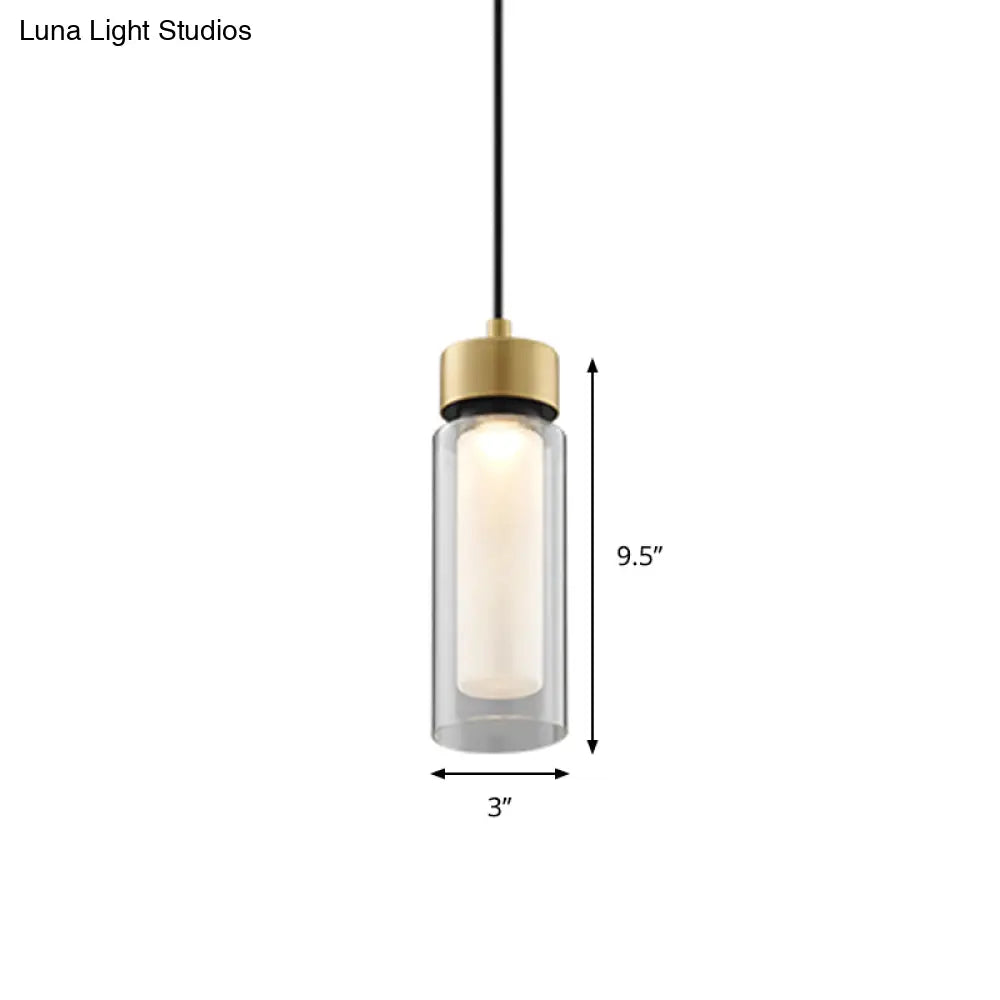 مصباح LED حديث باللونين الأسود والذهبي مع غطاء زجاجي شفاف - مجموعة Simplicity