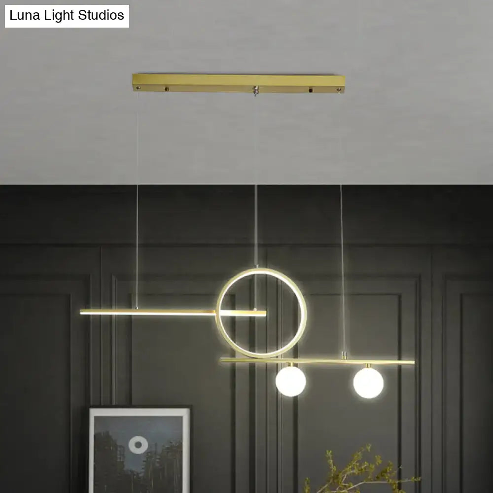Decorbites nordic metal gold island lighting pendant ceiling light with frosted glass and geometric design