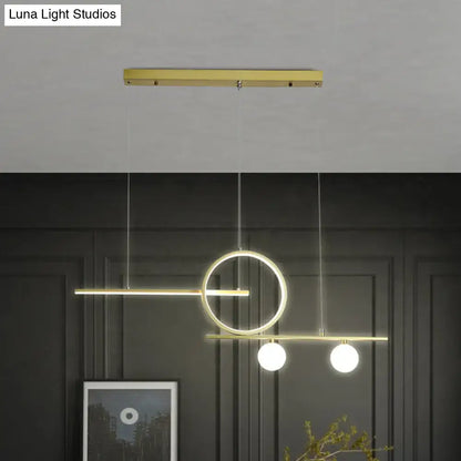 Decorbites nordic metal gold island lighting pendant ceiling light with frosted glass and geometric design