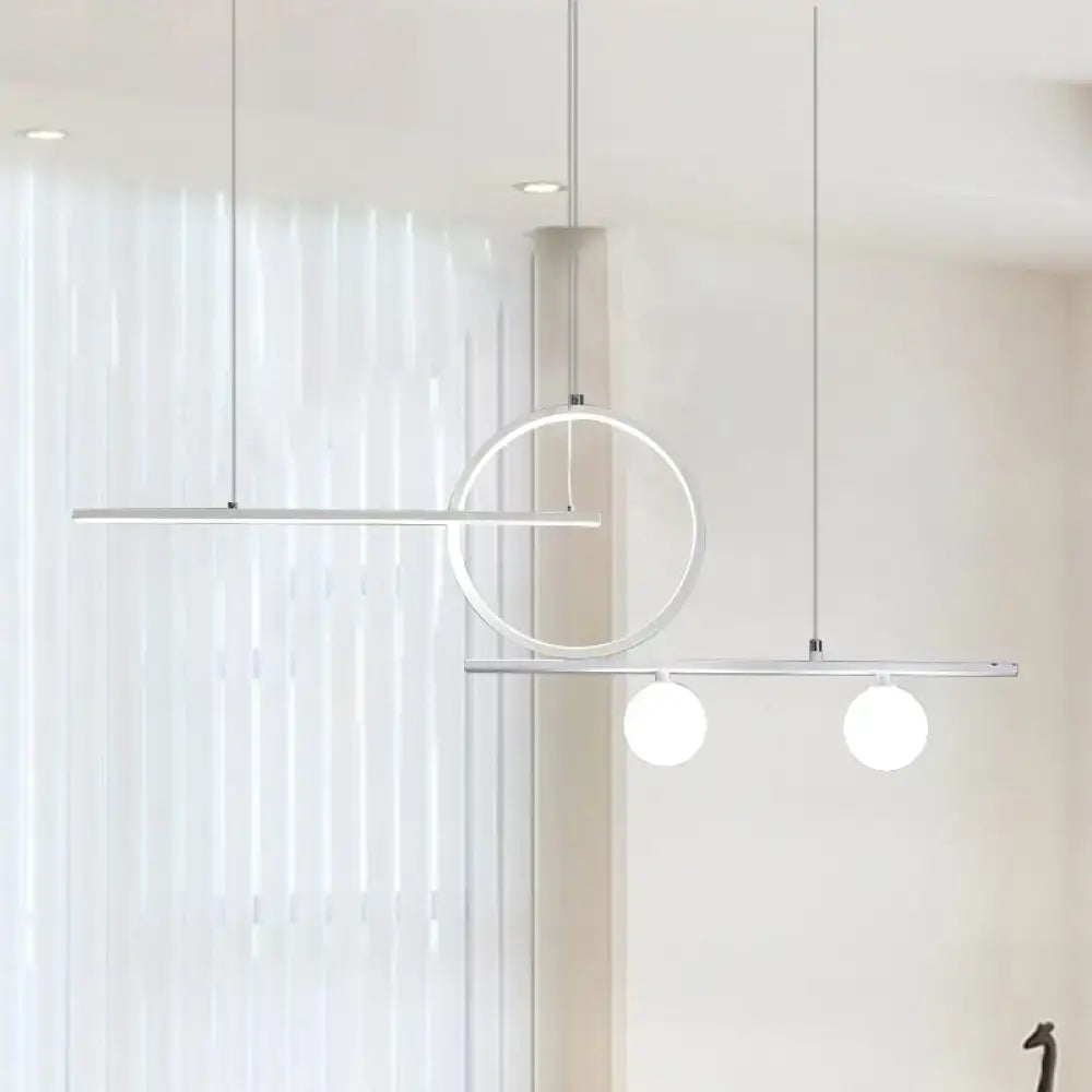 Modern minimalist DecorBites Nordic metal ceiling light with frosted glass globes for dining room island lighting