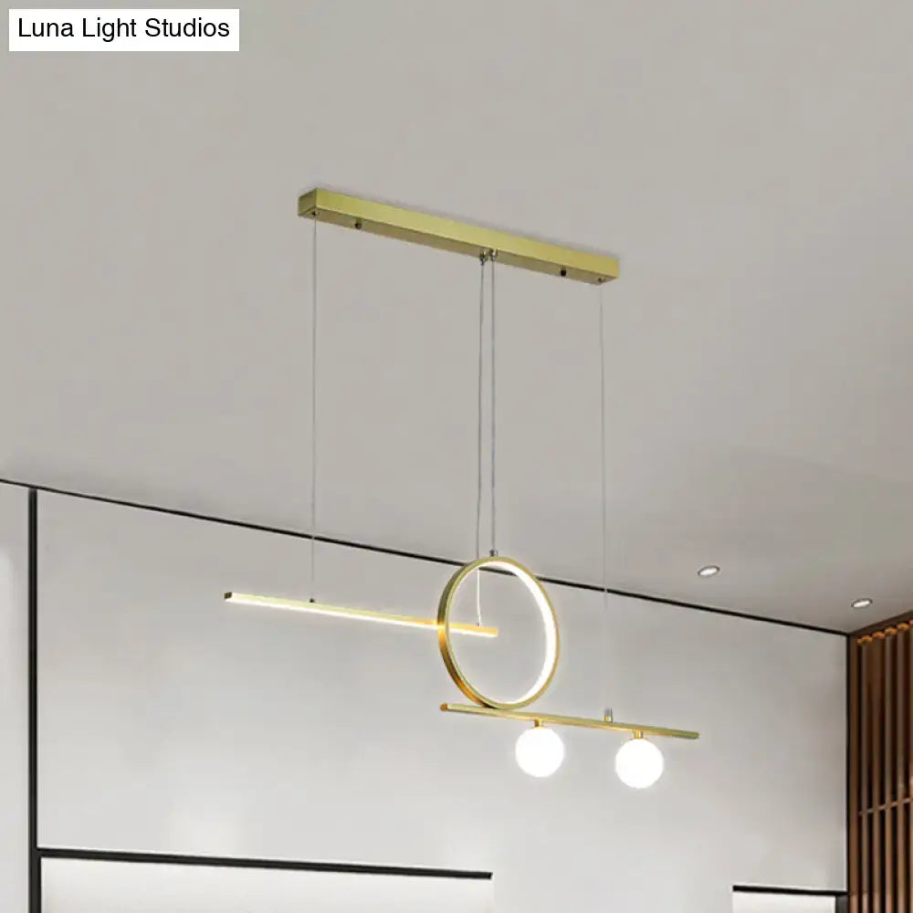 Modern gold-toned DecorBites Nordic metal ceiling light with frosted glass and minimal pendant island lighting design