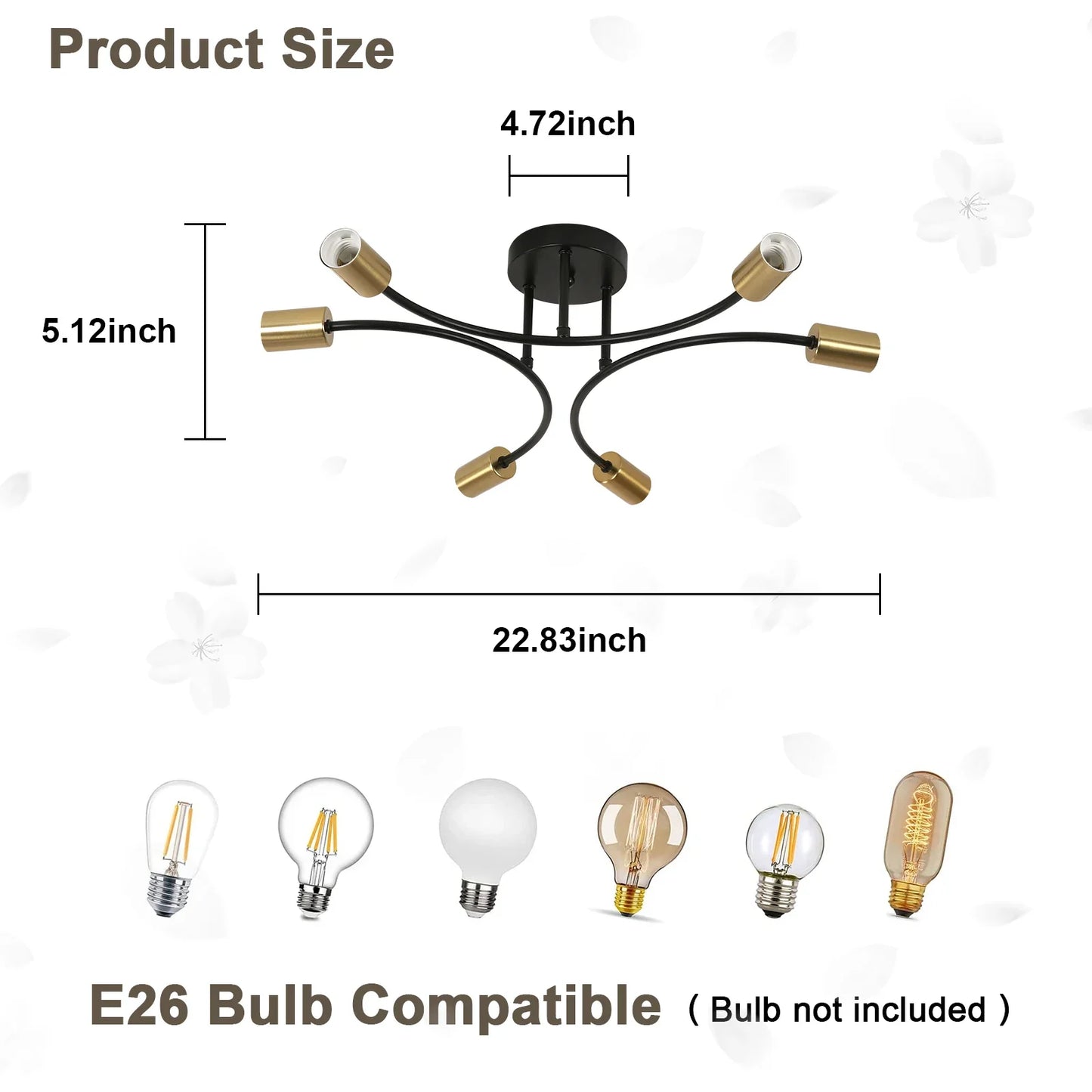 Modern Black and Gold Sputnik Chandelier - black / 6 / United States - Chandelier