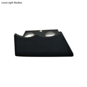 Modern black and silver led wall sconce with two silver spherical lights for bedroom use 110v-120v and 220v-240v