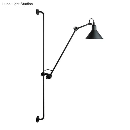 Modern black and white articulated bedroom wall lamp with black matte finish direct wired electric with led bulbs
