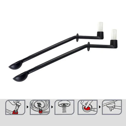 Black plastic faucet aerator wrenches with white caps for decorbites coffee machine brush kitchen cleaning tool