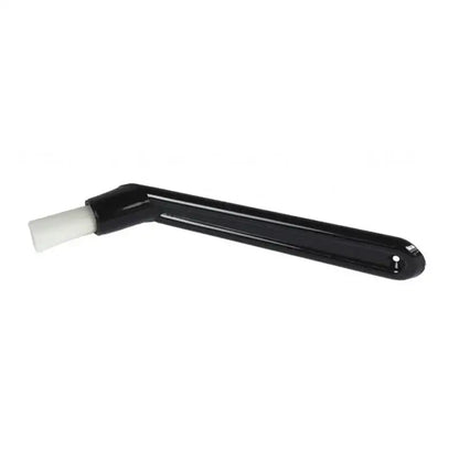 Modern black and white decorbites coffee machine brush with black handle and angled white bristle head for cleaning