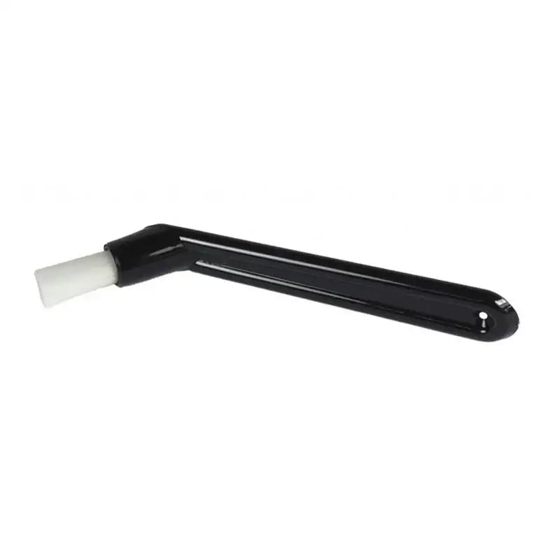 Modern black and white decorbites coffee machine brush with black handle and angled white bristle head for cleaning