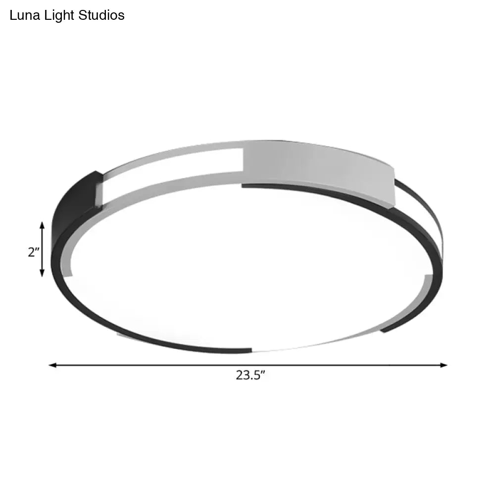 Lámpara de techo empotrada DecorBites™ moderna en blanco y negro, 45,7 cm/60 cm de ancho, LED metálico, difusor empotrado, luz blanca/cálida