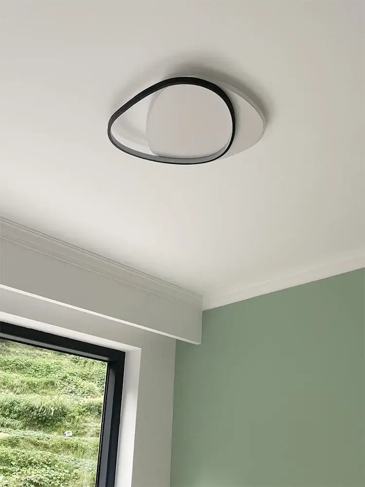 Modern black and white led ceiling lamp with black frame and frosted glass center for bedroom decorbites led ceiling