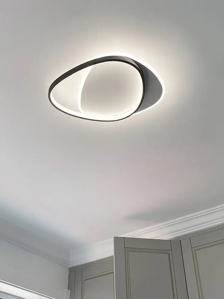 Modern black and white led ceiling lamp with black frame and glowing white center for bedroom decorbites led ceiling design