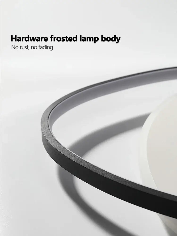 Modern black and white led ceiling lamp featuring a hardware-frosted lamp body with sleek modern design by decorbites led ceiling