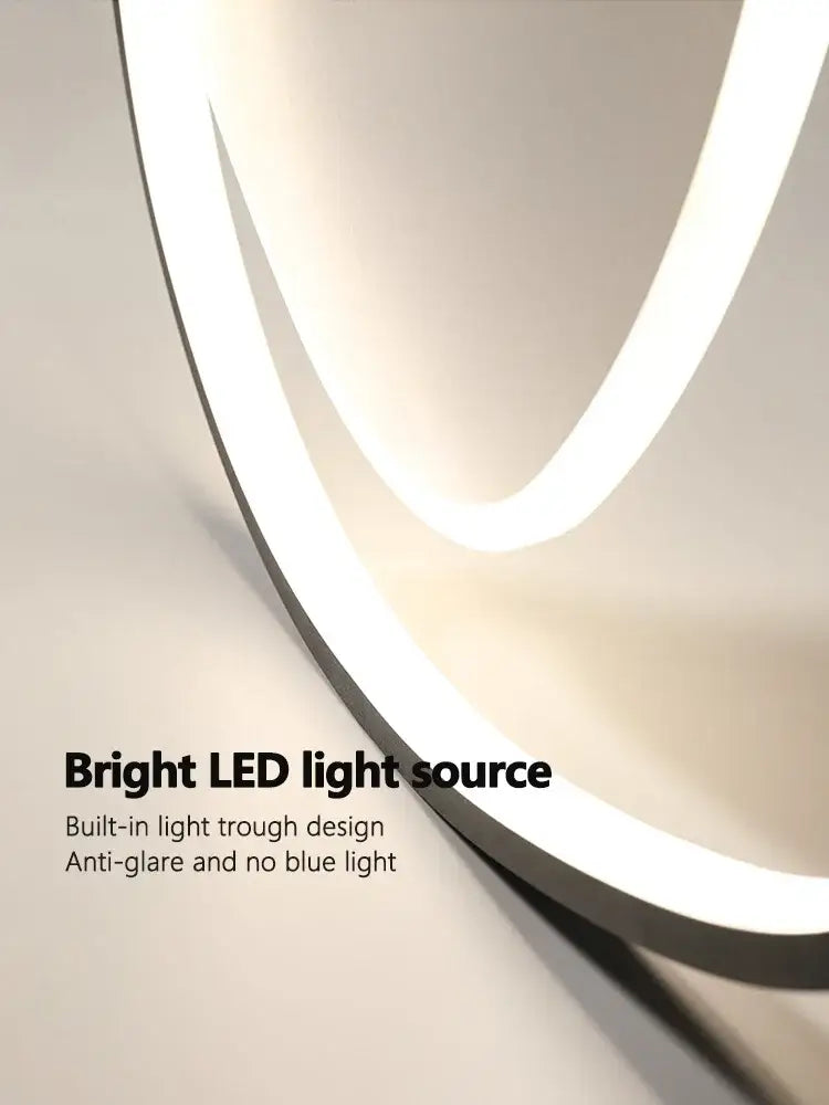 Modern black and white led ceiling lamp with sleek curved white led wall sconce for bright glare-free illumination