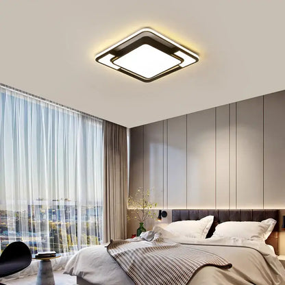 Modern black and white led ceiling lamps with sleek black frame and glowing white panel for living room decorbites led ceiling