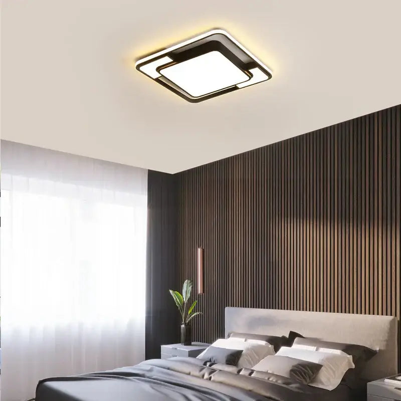 Modern black and white led ceiling lamps with sleek frame and dimmable decorbites led ceiling panel for living room decor