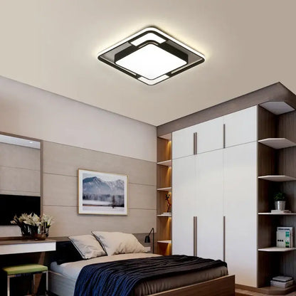 Modern black and white led ceiling lamps with a sleek black frame and bright panel for living room decorbites led ceiling lighting