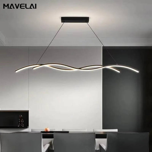 Modern Black and White Metal LED Pendant Light - Decorbites