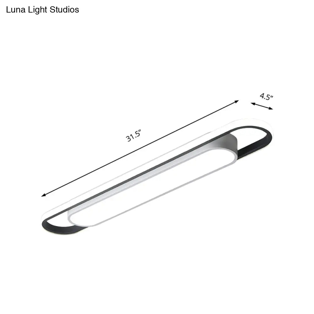 DecorBites™ Lámpara de techo empotrada moderna multianillo en blanco y negro - Lámpara LED acrílica para pasillo - Luz blanca/cálida - 40,6 cm/60 cm/80 cm de ancho
