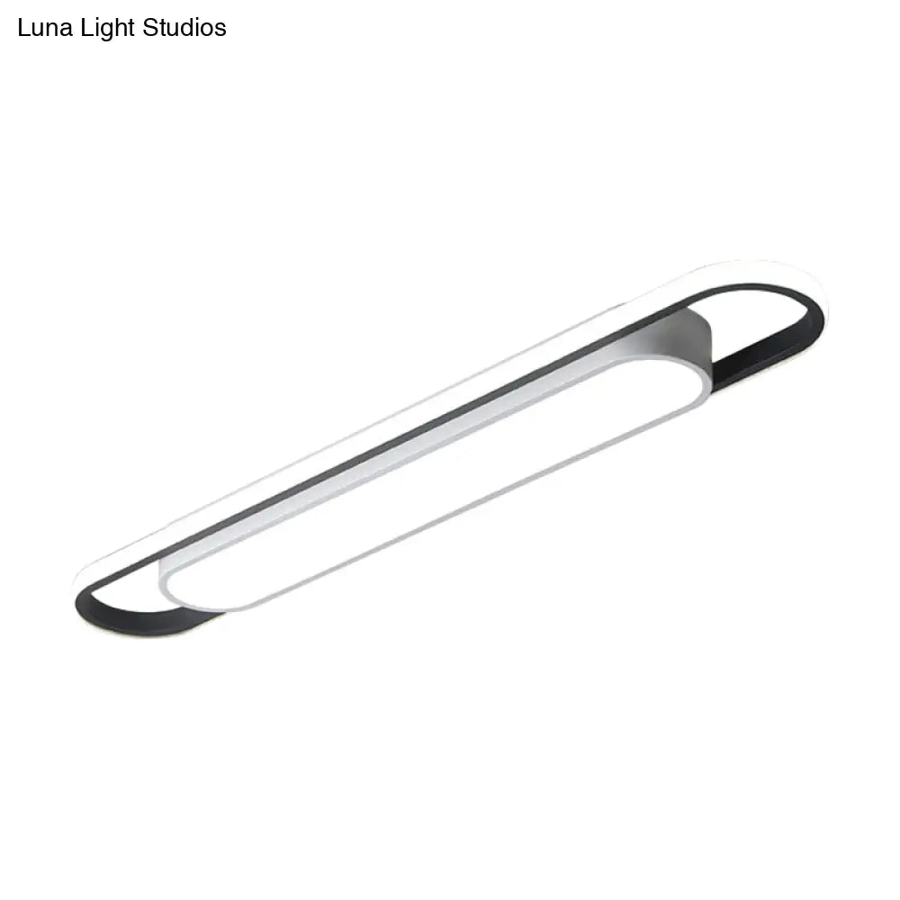 DecorBites™ Lámpara de techo empotrada moderna multianillo en blanco y negro - Lámpara LED acrílica para pasillo - Luz blanca/cálida - 40,6 cm/60 cm/80 cm de ancho