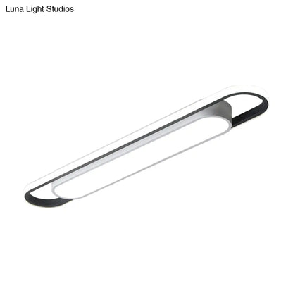 DecorBites™ Lámpara de techo empotrada moderna multianillo en blanco y negro - Lámpara LED acrílica para pasillo - Luz blanca/cálida - 40,6 cm/60 cm/80 cm de ancho