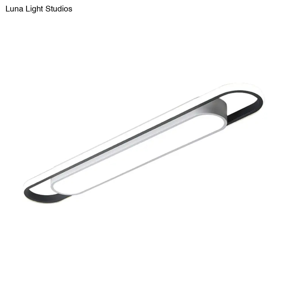 DecorBites™ Lámpara de techo empotrada moderna multianillo en blanco y negro - Lámpara LED acrílica para pasillo - Luz blanca/cálida - 40,6 cm/60 cm/80 cm de ancho