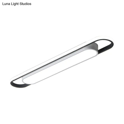 DecorBites™ Lámpara de techo empotrada moderna multianillo en blanco y negro - Lámpara LED acrílica para pasillo - Luz blanca/cálida - 40,6 cm/60 cm/80 cm de ancho