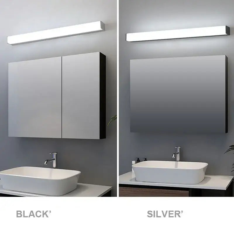 Modern black and white rectangular led wall lamp in sleek black or silver finishes for bedroom lighting