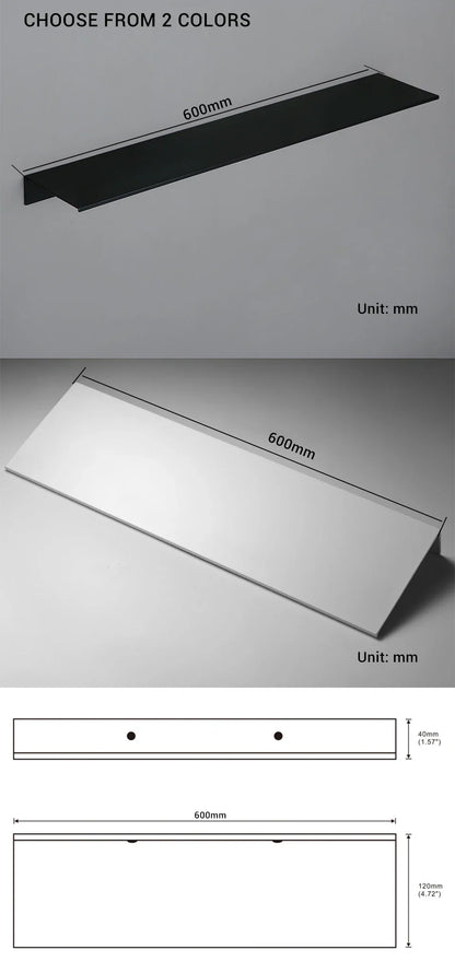 Modern Black and White Wall-Mounted Organizer Shelf