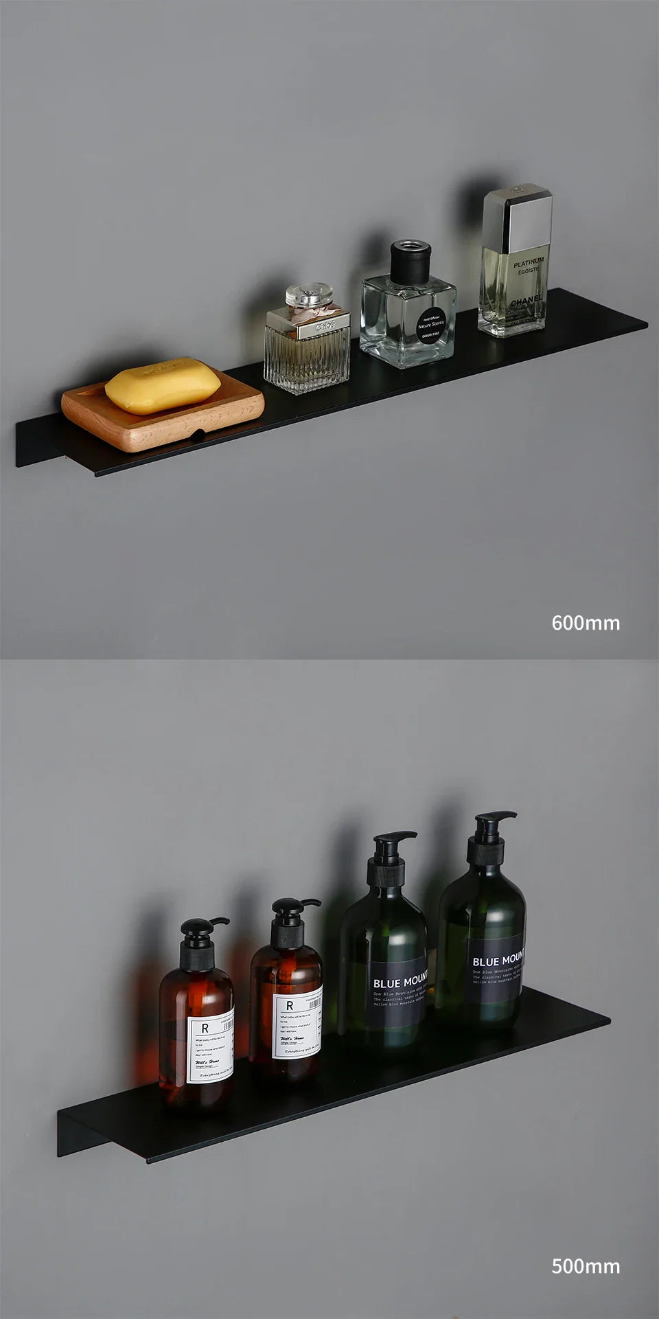 Modern Black and White Wall-Mounted Organizer Shelf