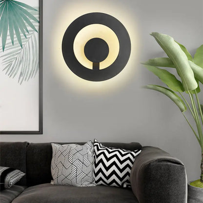 Aplique de pared DecorBites™ moderno en blanco y negro con diseño ultrafino para sala de estar, luz cálida y blanca.