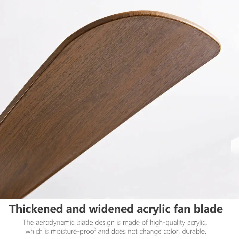 Modern black and wood decorbites 46in led ceiling fan with thickened dark brown acrylic fan blade for bedrooms