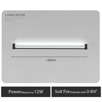 Modern black bar linear wall light by decorbites features a sleek minimalist led design for living room ambient lighting