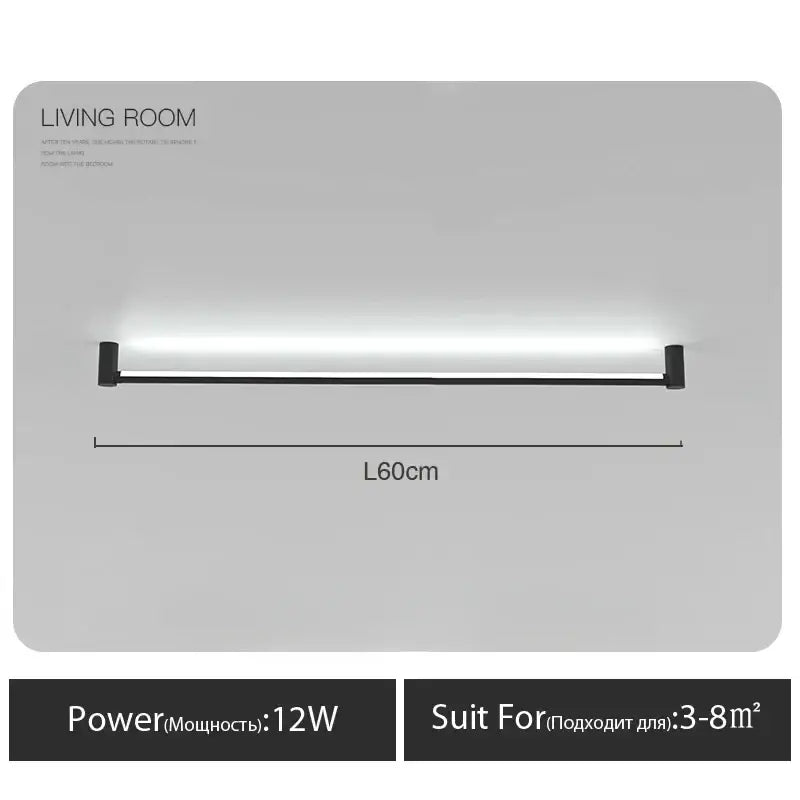 Modern black bar linear wall light by decorbites features a sleek minimalist led design for living room ambient lighting