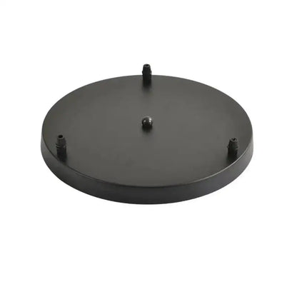 Modern black base plate lighting display stand featuring three small pegs and central spherical knob for living rooms