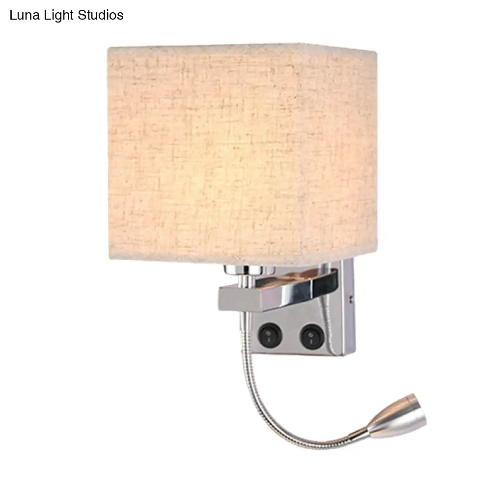 DecorBites™ DecorBites™ Modern Black/Beige/Coffee Bedside Wall Reading Lamp with Rectangle Fabric Shade