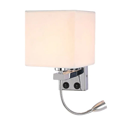 DecorBites™ DecorBites™ Modern Black/Beige/Coffee Bedside Wall Reading Lamp with Rectangle Fabric Shade