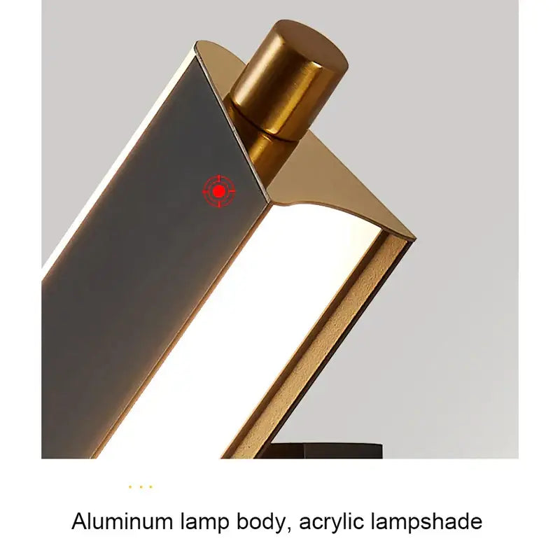 Modern black and brass adjustable led wall lamp with sleek aluminum body and translucent acrylic shade decorbites adjustable led