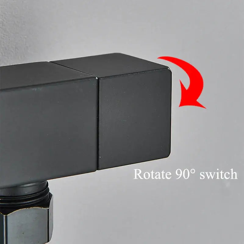 Black matte decorbites black brass bidet faucet handle with square design and 90-degree rotation for bathroom use